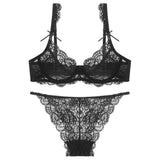 Women Lace Bra Briefs Set Sexy Bras Push Up Lingerie Ultrathin Bralette Under wire Brassiere Panties Underwear Intimates #F