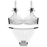 Women Lace Bra Briefs Set Sexy Bras Push Up Lingerie Ultrathin Bralette Under wire Brassiere Panties Underwear Intimates #F