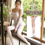 Vestido de novia sexy de gama alta, velo blanco, lazo de encaje sexy, decoración, lencería erótica para mujer, traje de Vestido de espalda abierto